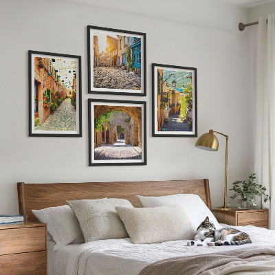 Wall art set Charming streets with stones
