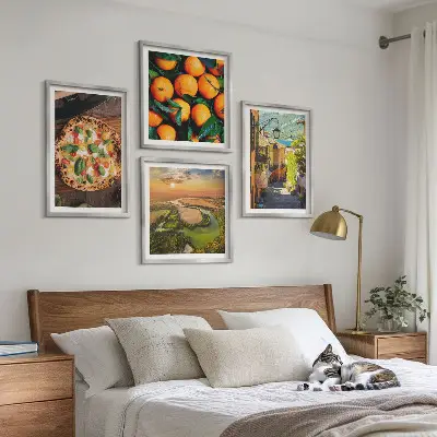 Italian rivers, hills, and streets wall art set of 4 pieces