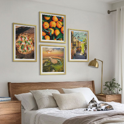 Set of 4 wall art pieces Italian rivers hills street
