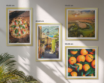 Set of 4 wall art pieces Italian rivers hills street