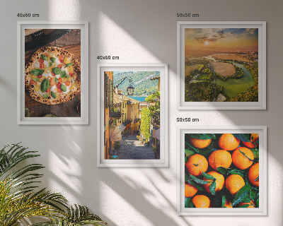 Set of 4 wall art pieces Italian rivers hills street