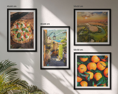 Set of 4 wall art pieces Italian rivers hills street