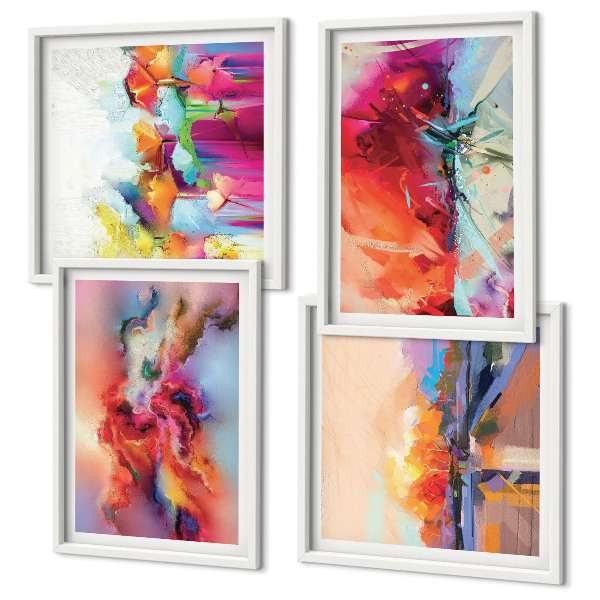 Multi-piece wall decor set Colorful abstractions of form
