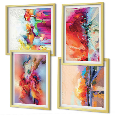 Multi-piece wall decor set Colorful abstractions of form