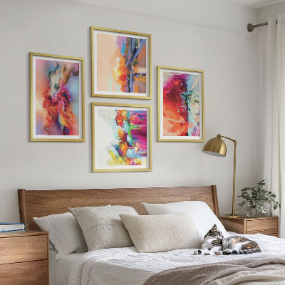 Multi-piece wall decor set Colorful abstractions of form
