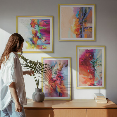 Multi-piece wall decor set Colorful abstractions of form