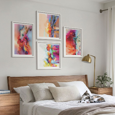 Multi-piece wall decor set Colorful abstractions of form