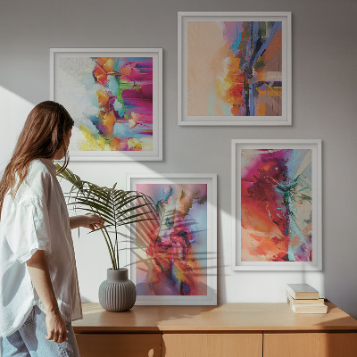 Multi-piece wall decor set Colorful abstractions of form