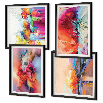 Multi-piece wall decor set Colorful abstractions of form
