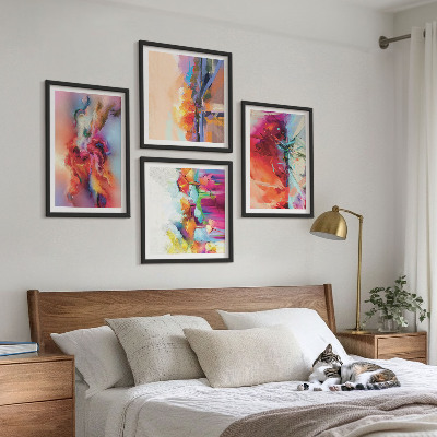 Multi-piece wall decor set Colorful abstractions of form