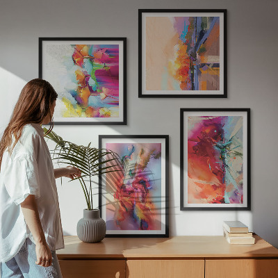 Multi-piece wall decor set Colorful abstractions of form