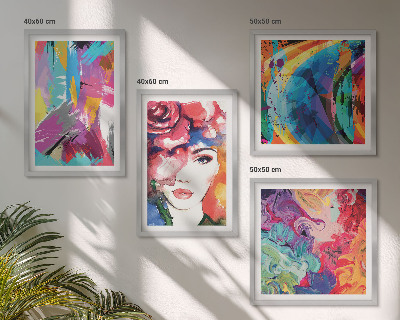 Wall art set Colorful abstract portrait