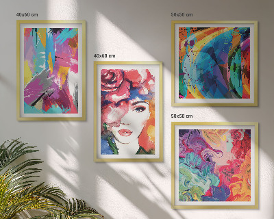 Wall art set Colorful abstract portrait