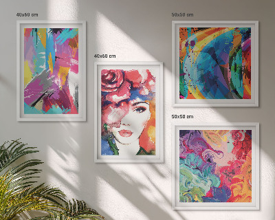 Wall art set Colorful abstract portrait