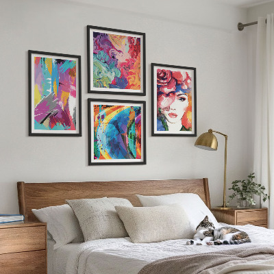 Wall art set Colorful abstract portrait