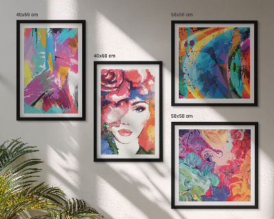 Wall art set Colorful abstract portrait