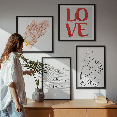 Multi-piece wall decor set Family illustrations house signs