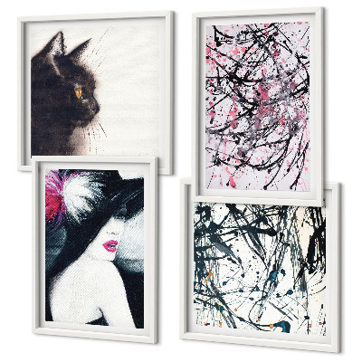 Multi-piece wall decor set Abstract cat paint patterns
