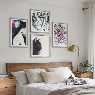 Multi-piece wall decor set Abstract cat paint patterns