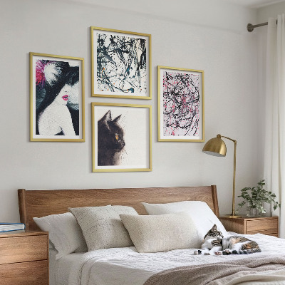 Multi-piece wall decor set Abstract cat paint patterns