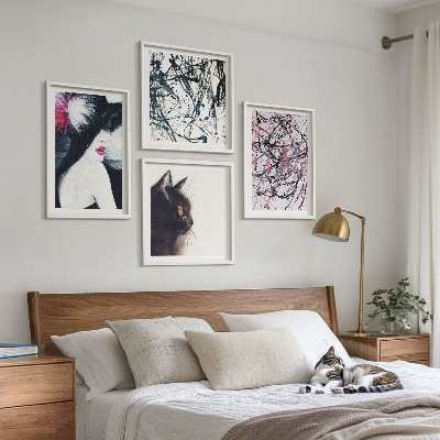 Multi-piece wall decor set Abstract cat paint patterns