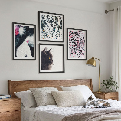 Multi-piece wall decor set Abstract cat paint patterns
