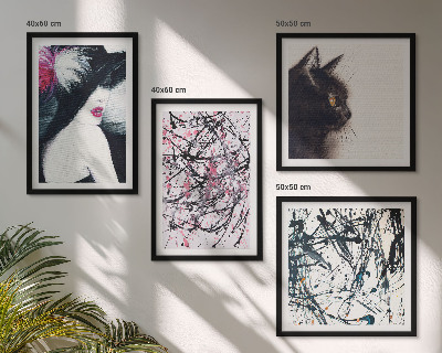 Multi-piece wall decor set Abstract cat paint patterns