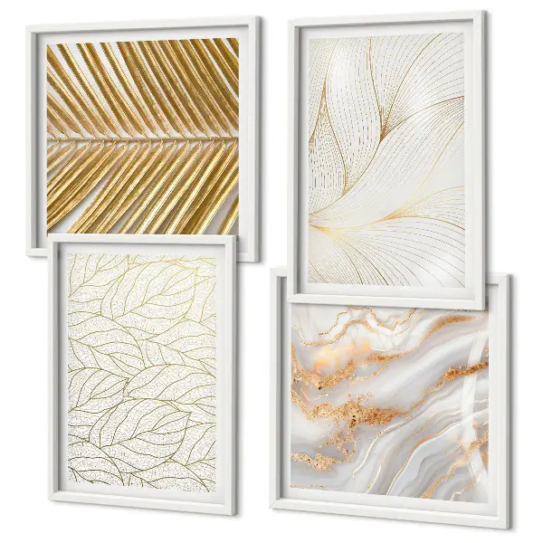 Abstract leaf pattern marble wall art set marble leaf pattern design