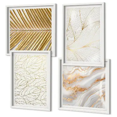 Abstract leaf pattern marble wall art set marble leaf pattern design