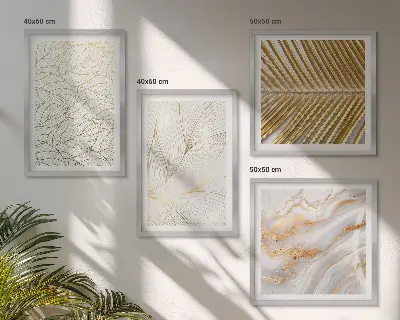 Abstract leaf pattern marble wall art set marble leaf pattern design