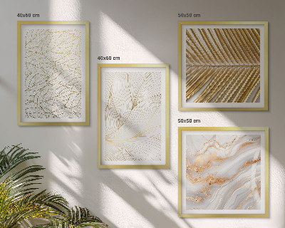 Wall art set Leaf patterns marble abstract