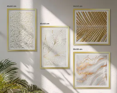 Abstract leaf pattern marble wall art set marble leaf pattern design