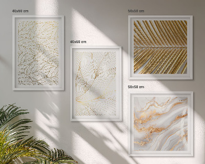 Wall art set Leaf patterns marble abstract
