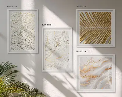 Abstract leaf pattern marble wall art set marble leaf pattern design