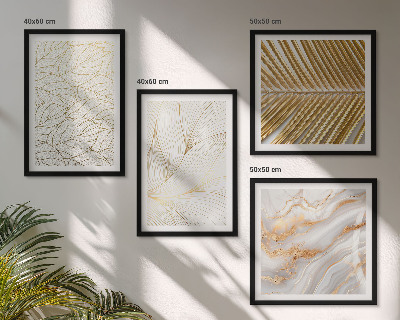 Wall art set Leaf patterns marble abstract