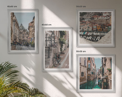 Set of 4 wall art pieces The charming streets of port cities