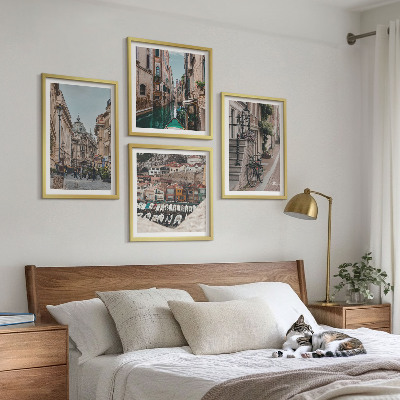 Set of 4 wall art pieces The charming streets of port cities