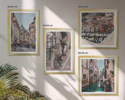 Set of 4 wall art pieces The charming streets of port cities