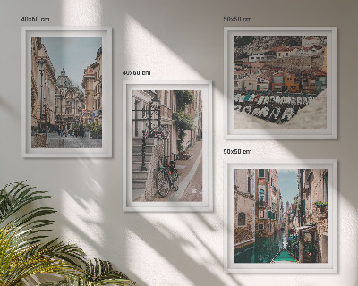 Set of 4 wall art pieces The charming streets of port cities