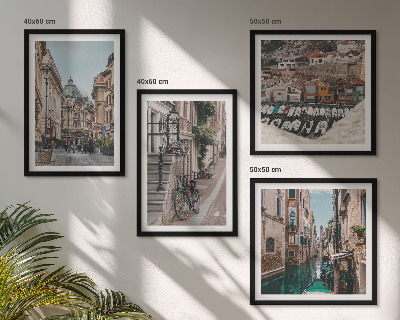 Set of 4 wall art pieces The charming streets of port cities