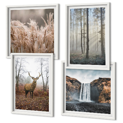 Multi-piece wall decor set Forest landscapes of wild nature