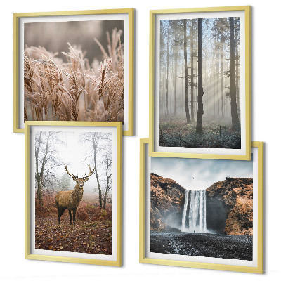 Multi-piece wall decor set Forest landscapes of wild nature