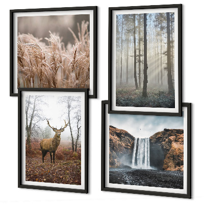 Multi-piece wall decor set Forest landscapes of wild nature
