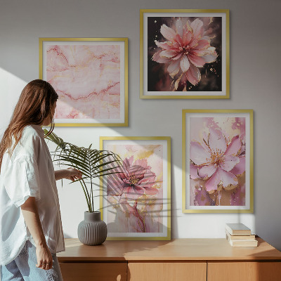 Wall art set Floral compositions of white roses