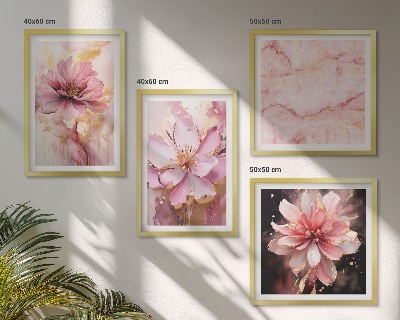 Wall art set Floral compositions of white roses