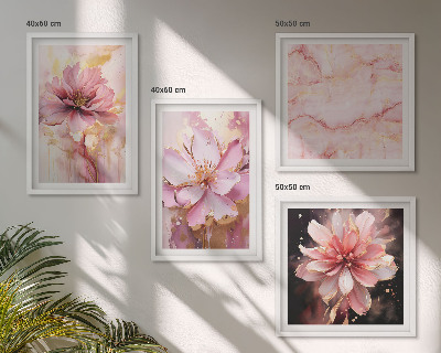 Wall art set Floral compositions of white roses
