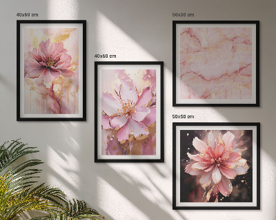 Wall art set Floral compositions of white roses