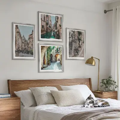 Venetian streets water architecture wall art set of 4 pieces
