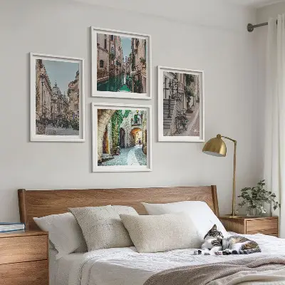 Venetian streets water architecture wall art set of 4 pieces
