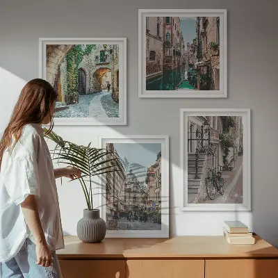 Venetian streets water architecture wall art set of 4 pieces